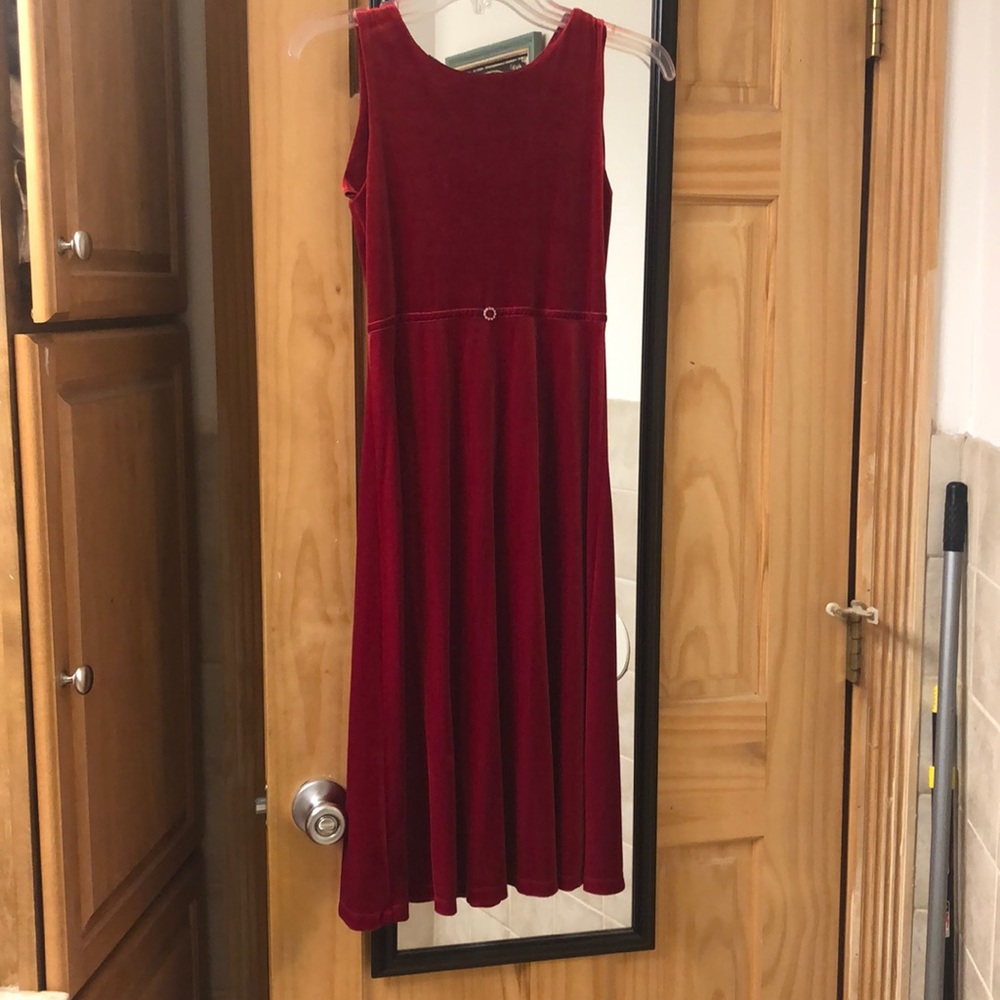 Suede Red Dress